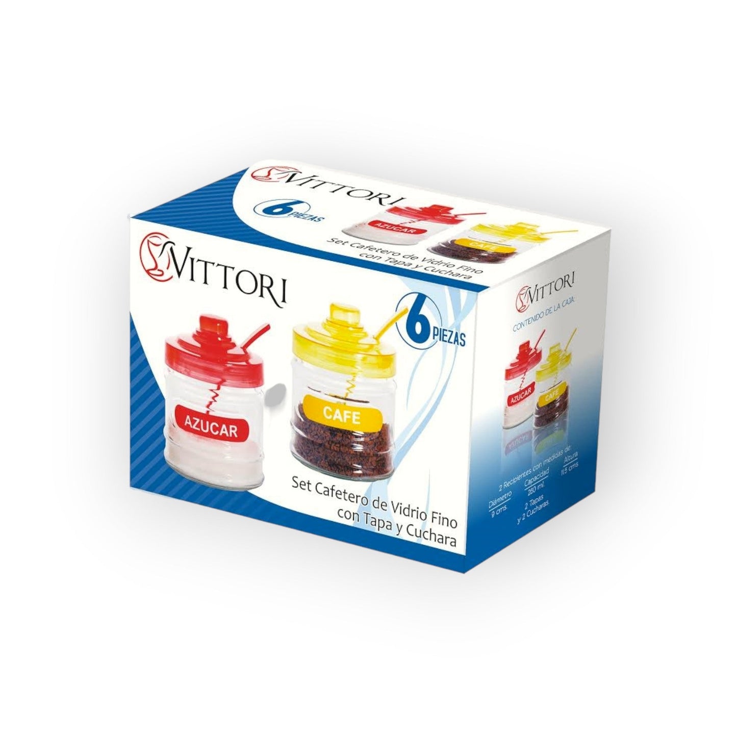 Set De 2 Recipientes Vittori C/ Tapa Y Cuchara