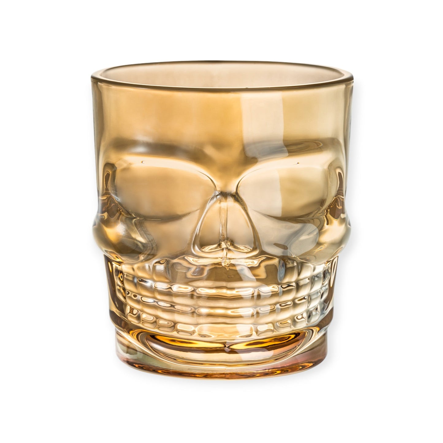 Set 6 Vasos Double Old Fashion Calavera Vidrio Whisky Color Dof Ambar