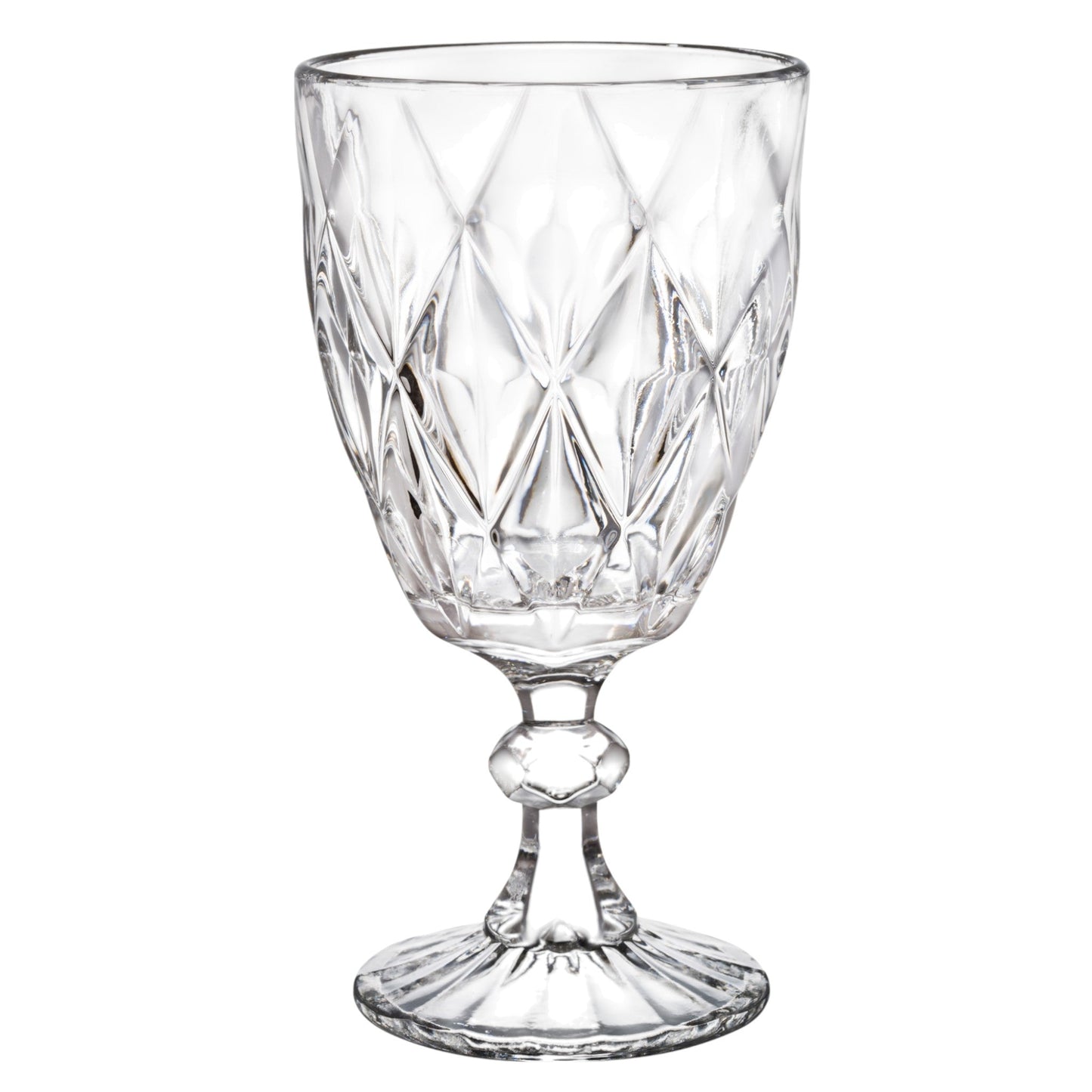 Juego De 6 Copas De Vidrio Cristal Labrado Vino Tinto Libia Color Cristalino