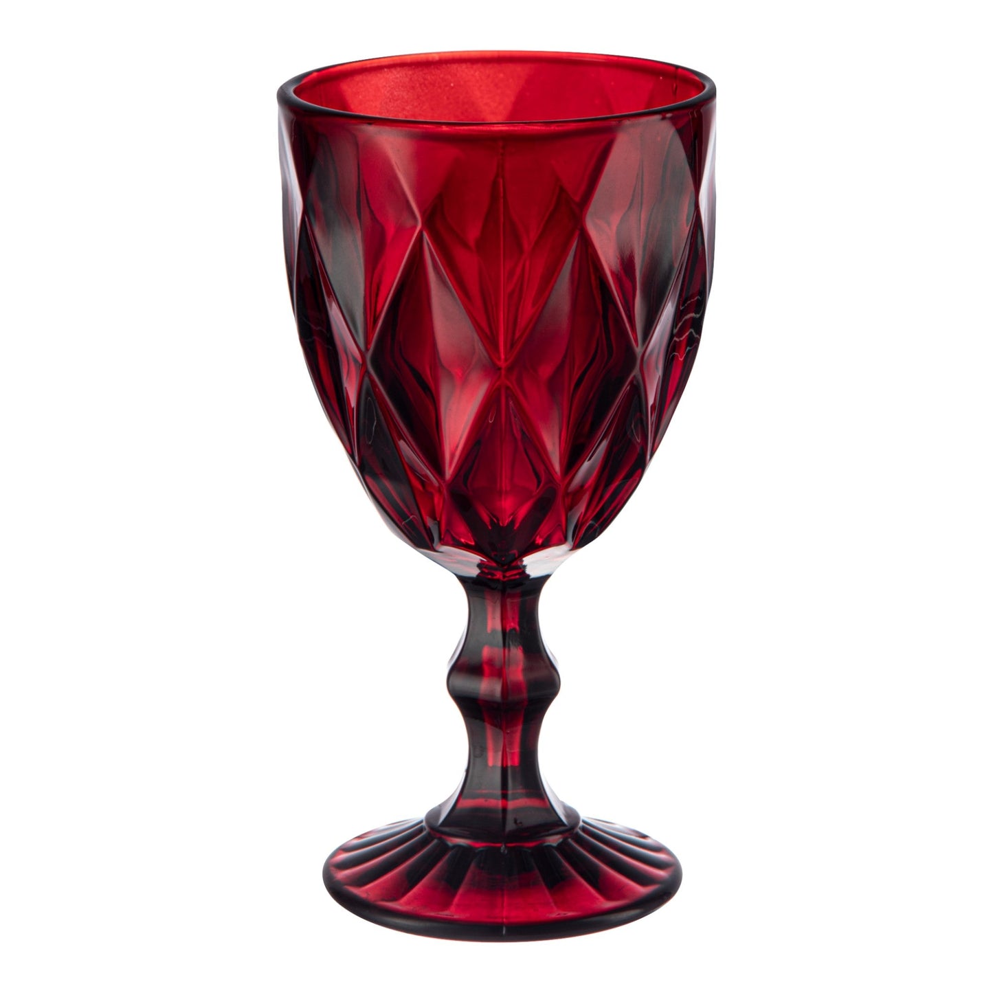 Juego 6 Copas Para Vino De Vidrio Cristal De Color 340ml Color Rojo