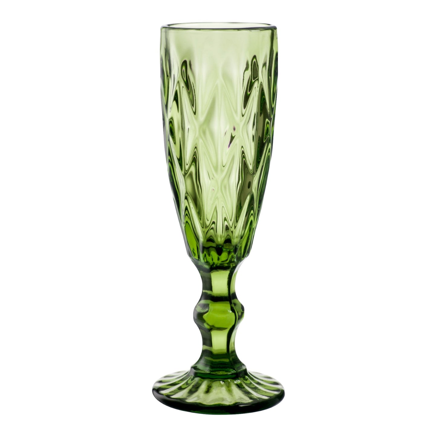 Juego 6 Copas De ChampaÇ?Çña Vidrio Cristal Color Flauta 170ml Color Olivo