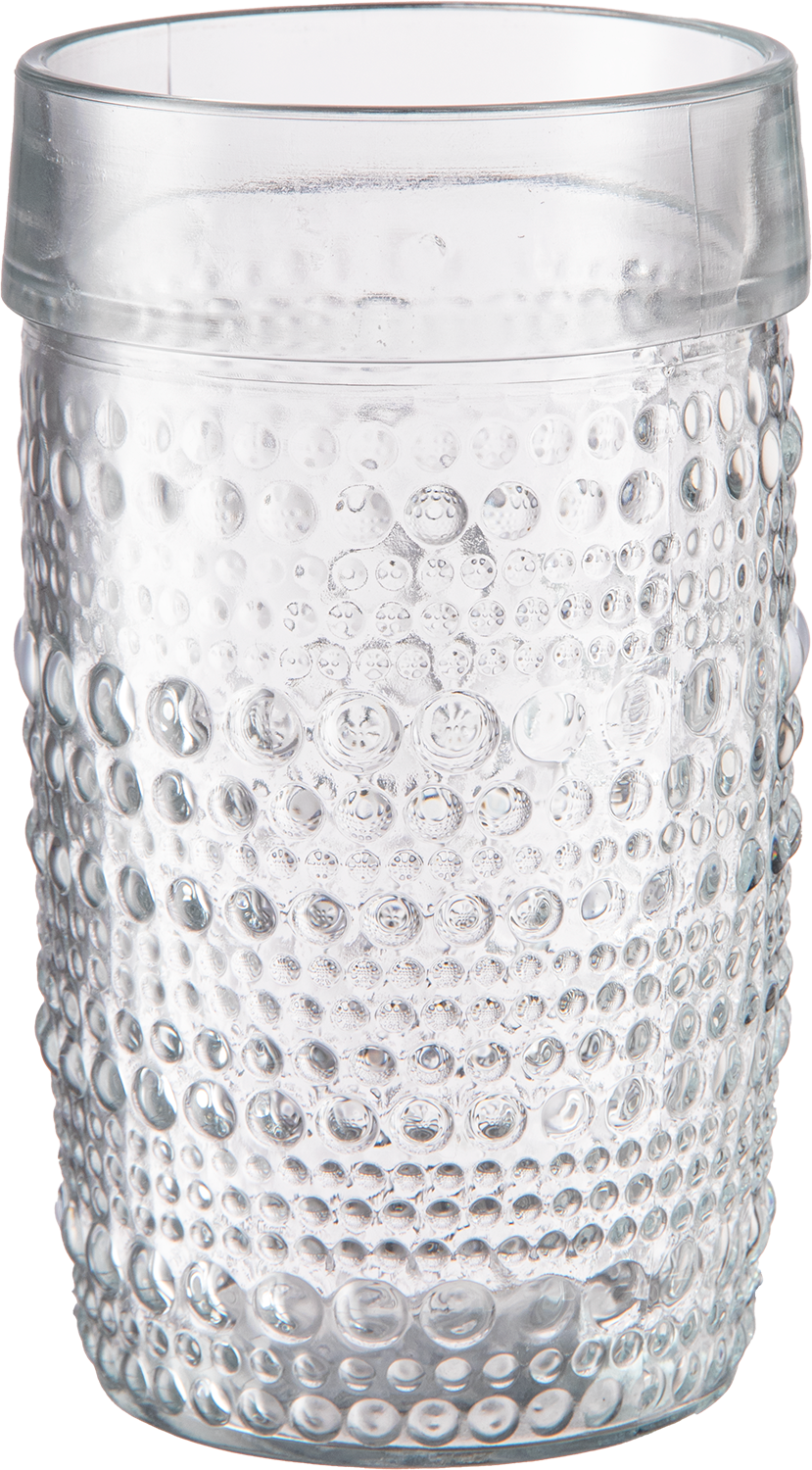 Vaso de vidrio labrado puntos 1057C/48