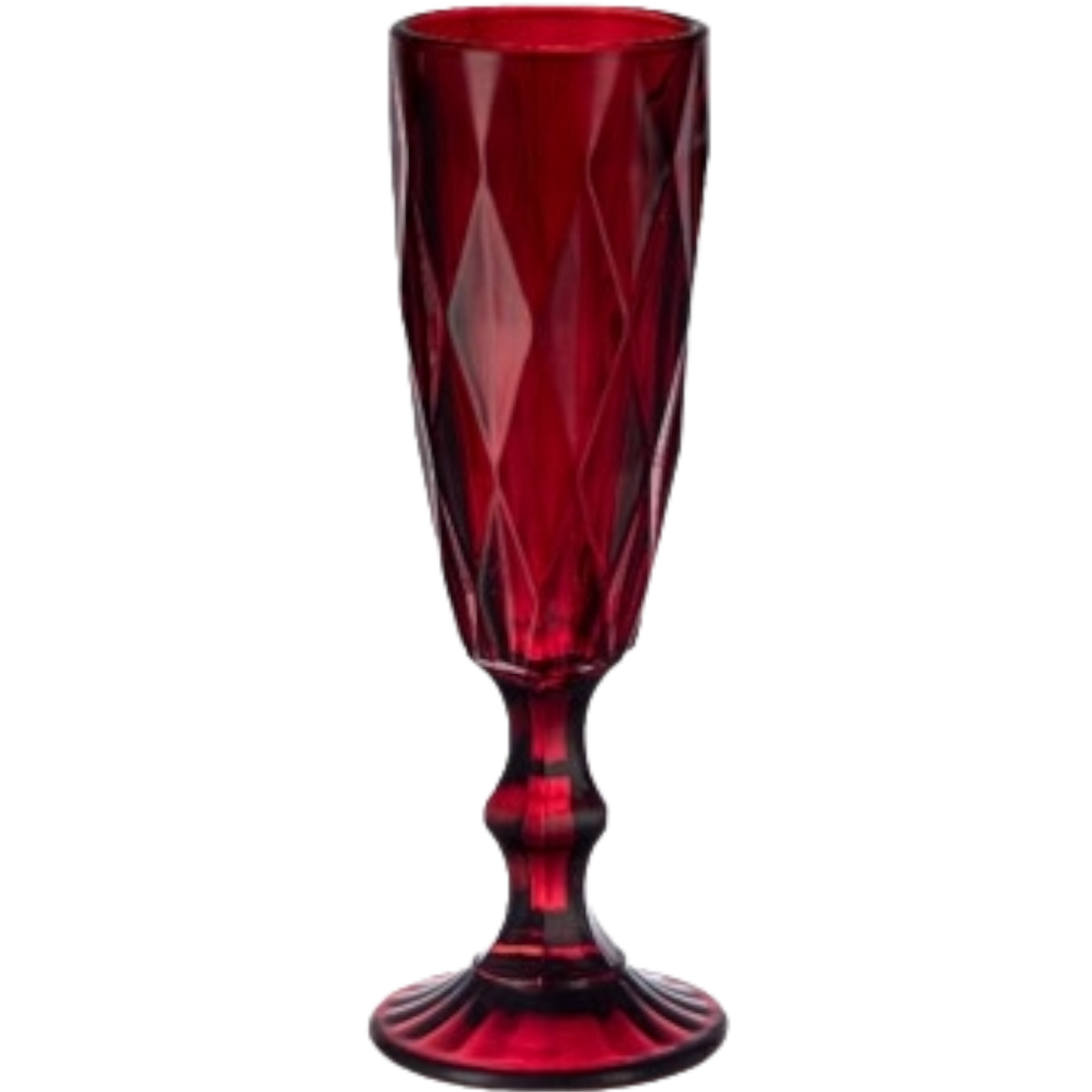 Juego 6 Copas Flauta De Color Para Champaña Vidrio 170ml Color Rojo