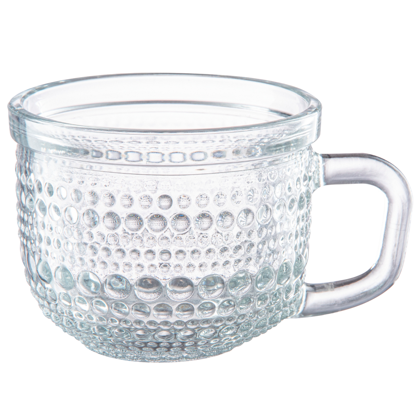 Taza de vidrio labrada puntos 0934C/4