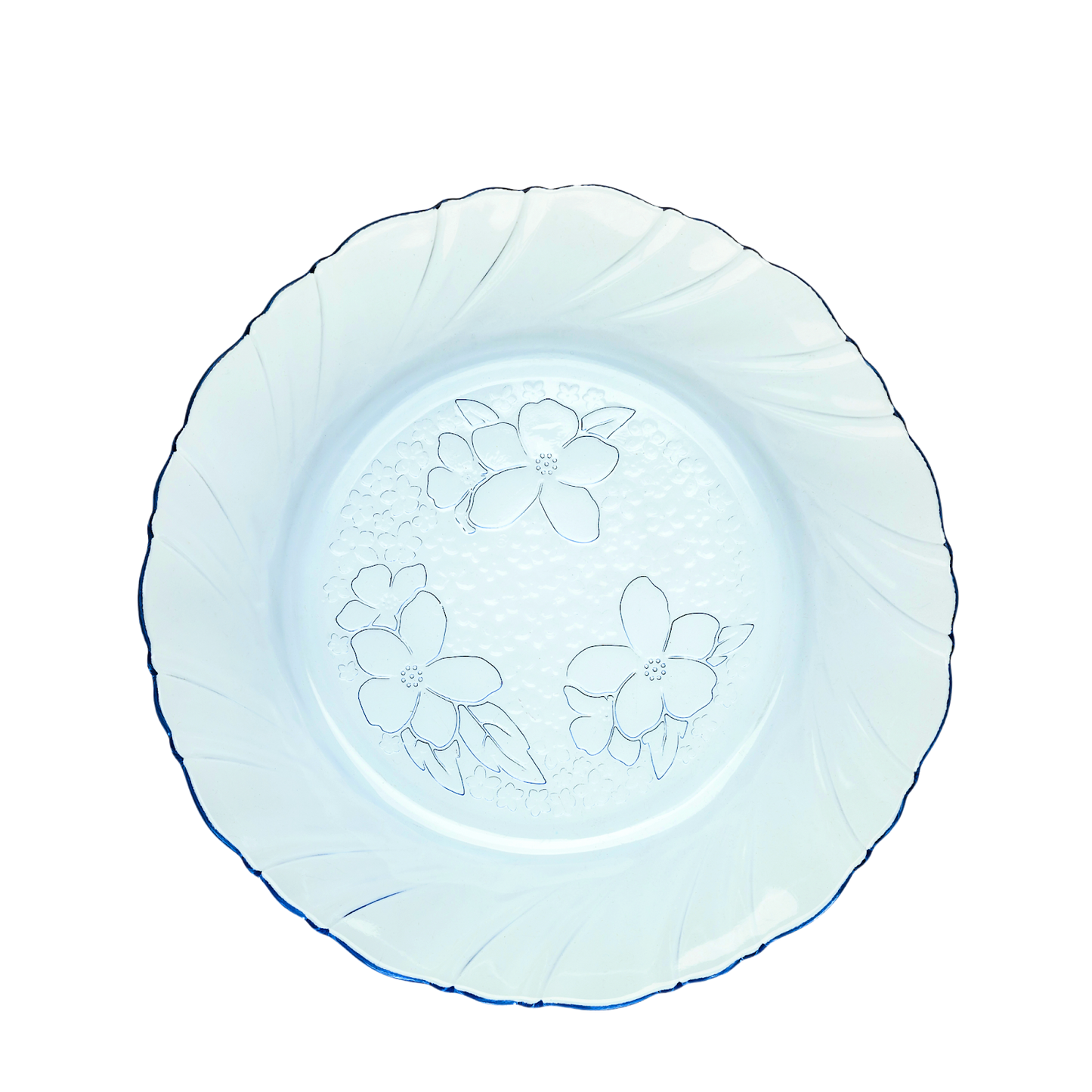Caja 24 Piezas Plato Hondo De Vidrio Lirios Sb 610 Ml