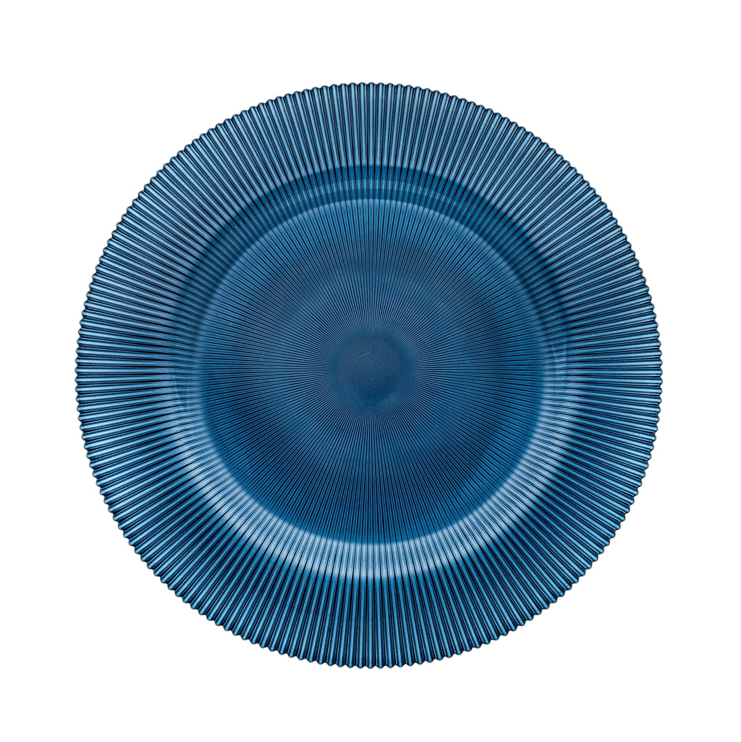 Set 6 Bajo Plato Base Venecia Redondo Vidrio Color Cobalto