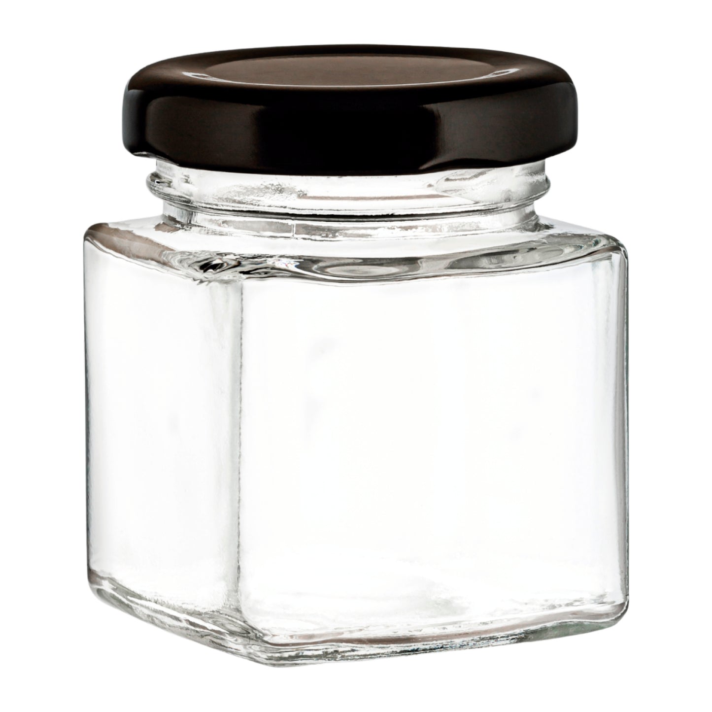 Frasco Mini Cuadrado con Tapa negra 60 ml