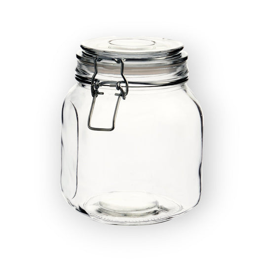 Set 6 Frascos Contenedor Cocina C/ Tapa Clip Vidrio 750 Ml