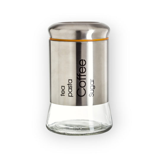 Set 2 Frasco Especiero Organizador Acero Vidrio 1.1 L Cocina Color Transparente
