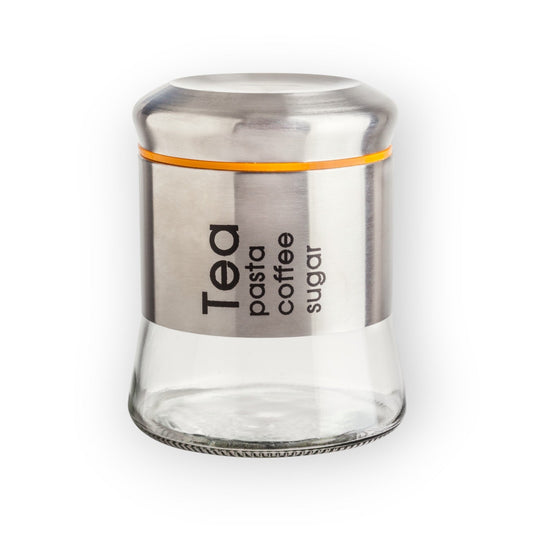Set 2 Frasco Especiero De Acero Y Vidrio 850ml Cocina Color Transparente