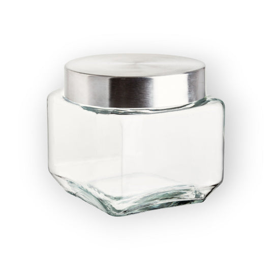 Set 6 Frascos Organizador De Cocina Vidrio Tapa Metal 820ml