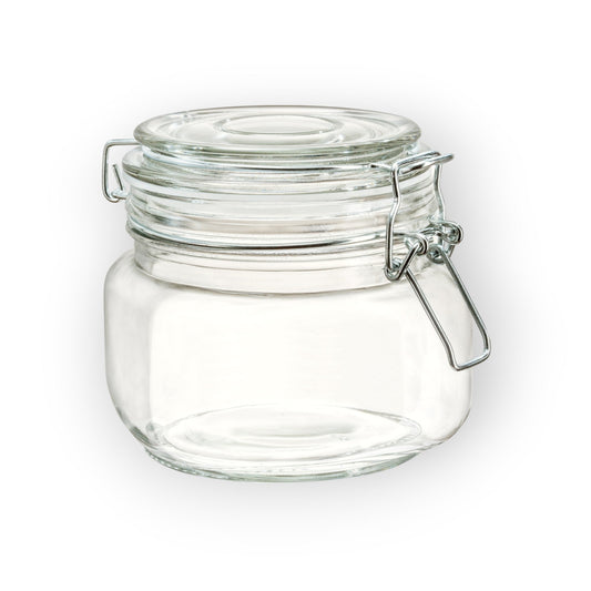 Set 6 Frascos Contenedor Cocina Quadra Clip Vidrio 500ml