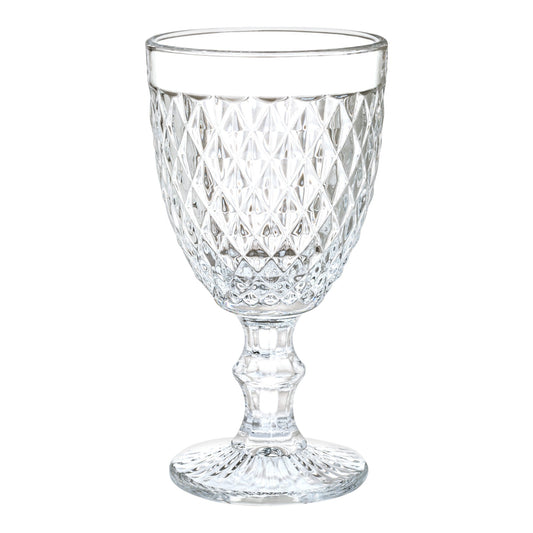 Juego 6 Copas De Vino Agua Valeria Vidrio Labrado 320 Ml