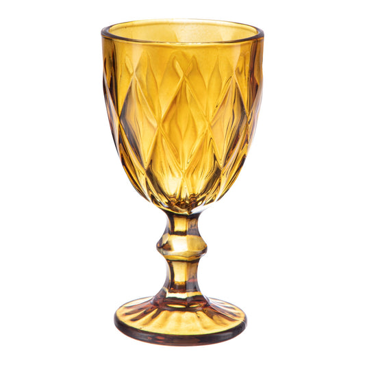 Juego 6 Copas De Color Vino Cristal Vidrio Labrado 245 Ml