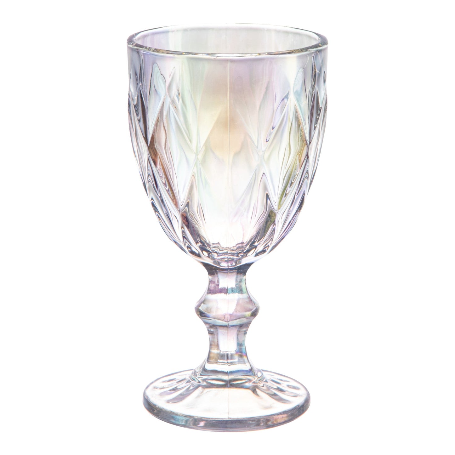 Juego 6 Copas De Color Vino Cristal Vidrio Labrado 245 Ml Color Tornasol