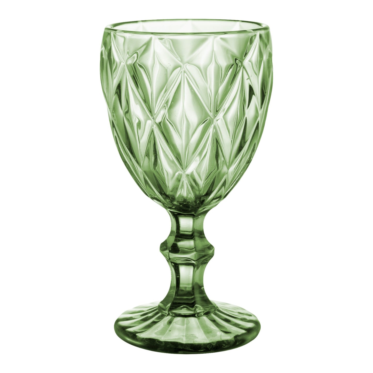 Juego 6 Copas Vino Agua Cristal Labrado Vidrio Color Vintage