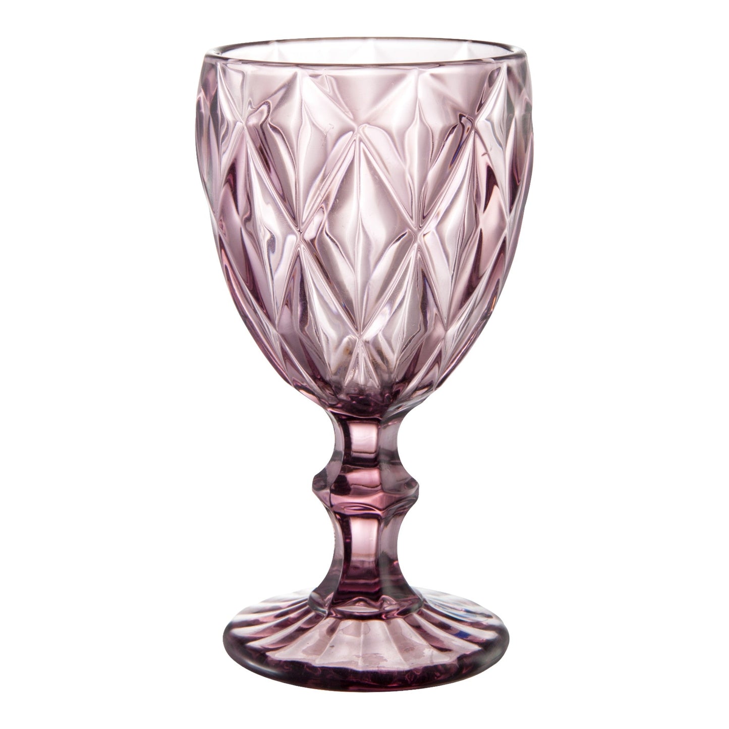 Juego 6 Copas Vino Agua Cristal Labrado Vidrio Color Vintage