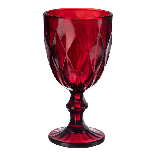 Juego 6 Copas De Color Vino Cristal Vidrio Labrado 245 Ml