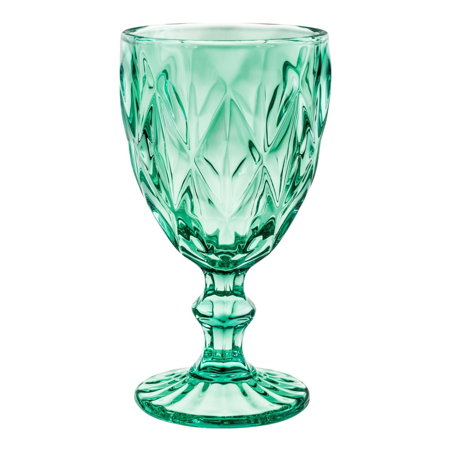 Juego 6 Copas De Vino Agua Vidrio Cristal Color Grande 340ml Color Azul Tiffany