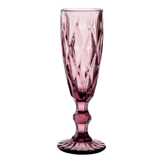 Juego 6 Copas De ChampaÇ?Çña Vidrio Cristal Color Flauta 170ml Color P€õrpura