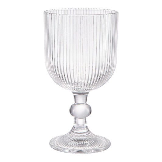 Juego 6 Copas Cristal Transparente Labrado Vino Tinto 260ml Color Cristalino