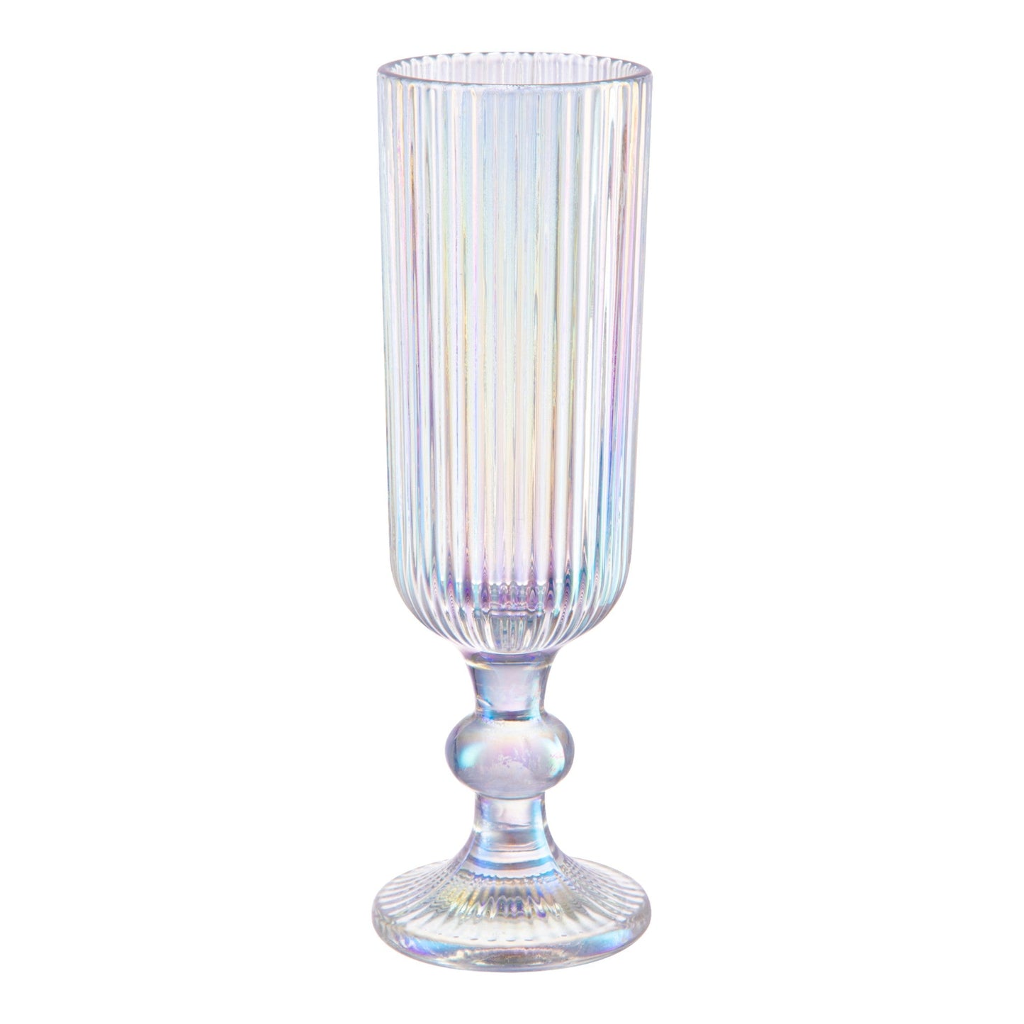 Juego 6 Copas Cristal Labrado Astriado Champagne 160ml Color Tornasol