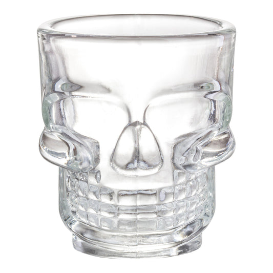 Set 6 Vasos Tequileros De Vidrio Caballitos Calavera 45 Ml Color Transparente