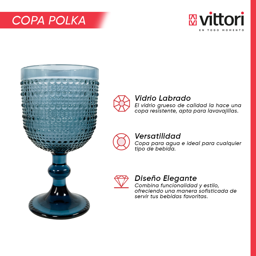 Copa Agua Polka Vidrio para Agua 360ml