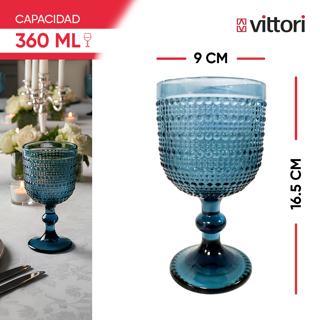 Copa Agua Polka Vidrio para Agua 360ml