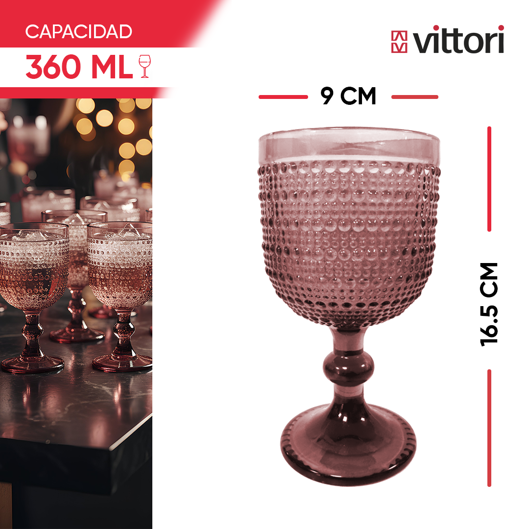 Copa Agua Polka Vidrio para Agua 360ml