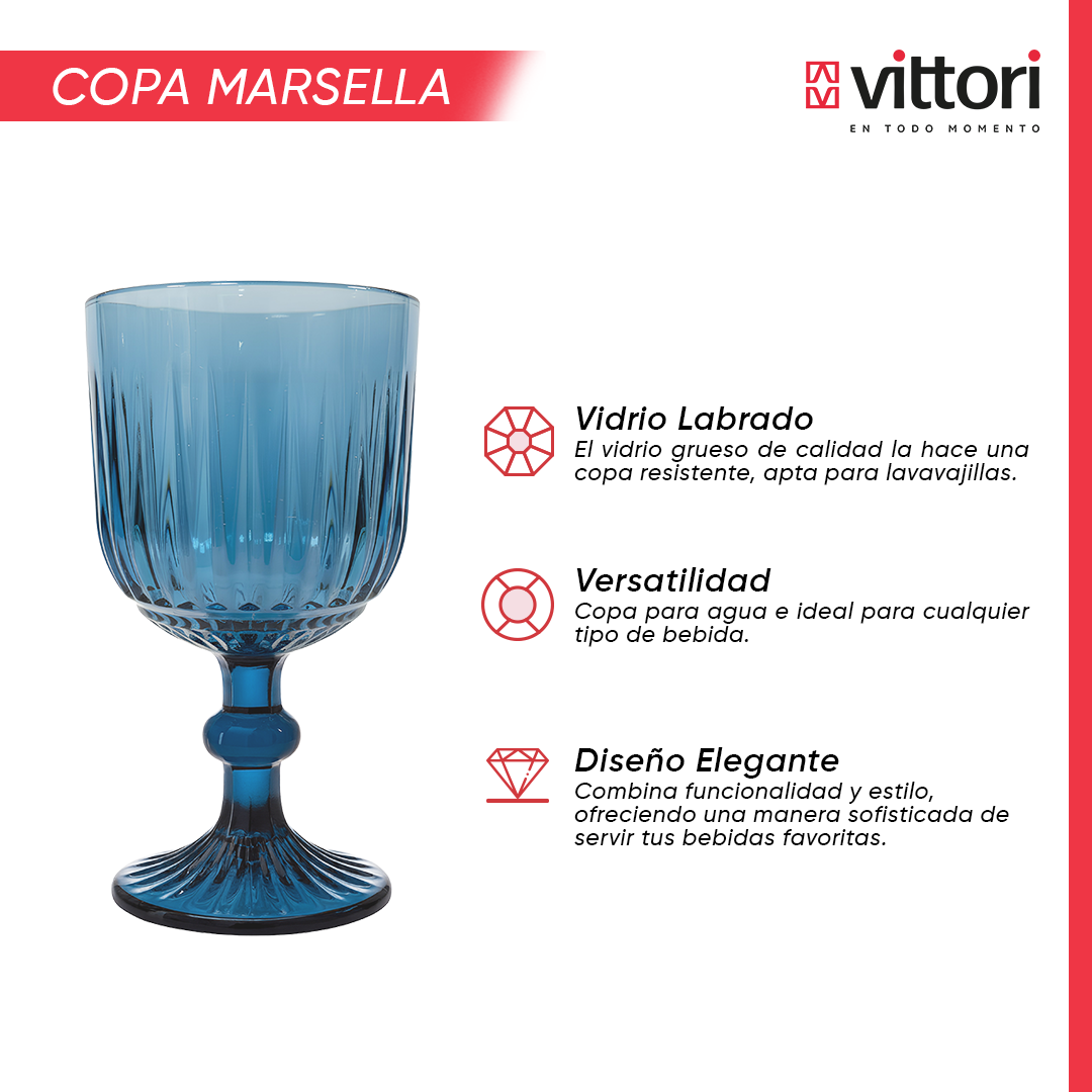 Copa Agua Marsella Vidrio para Agua 360ml