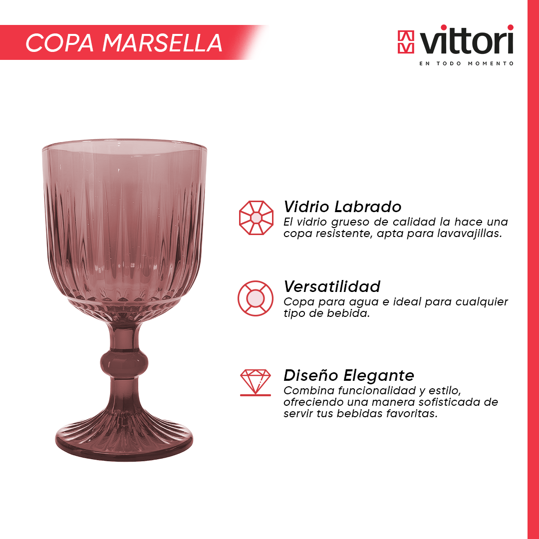 Copa Agua Marsella Vidrio para Agua 360ml