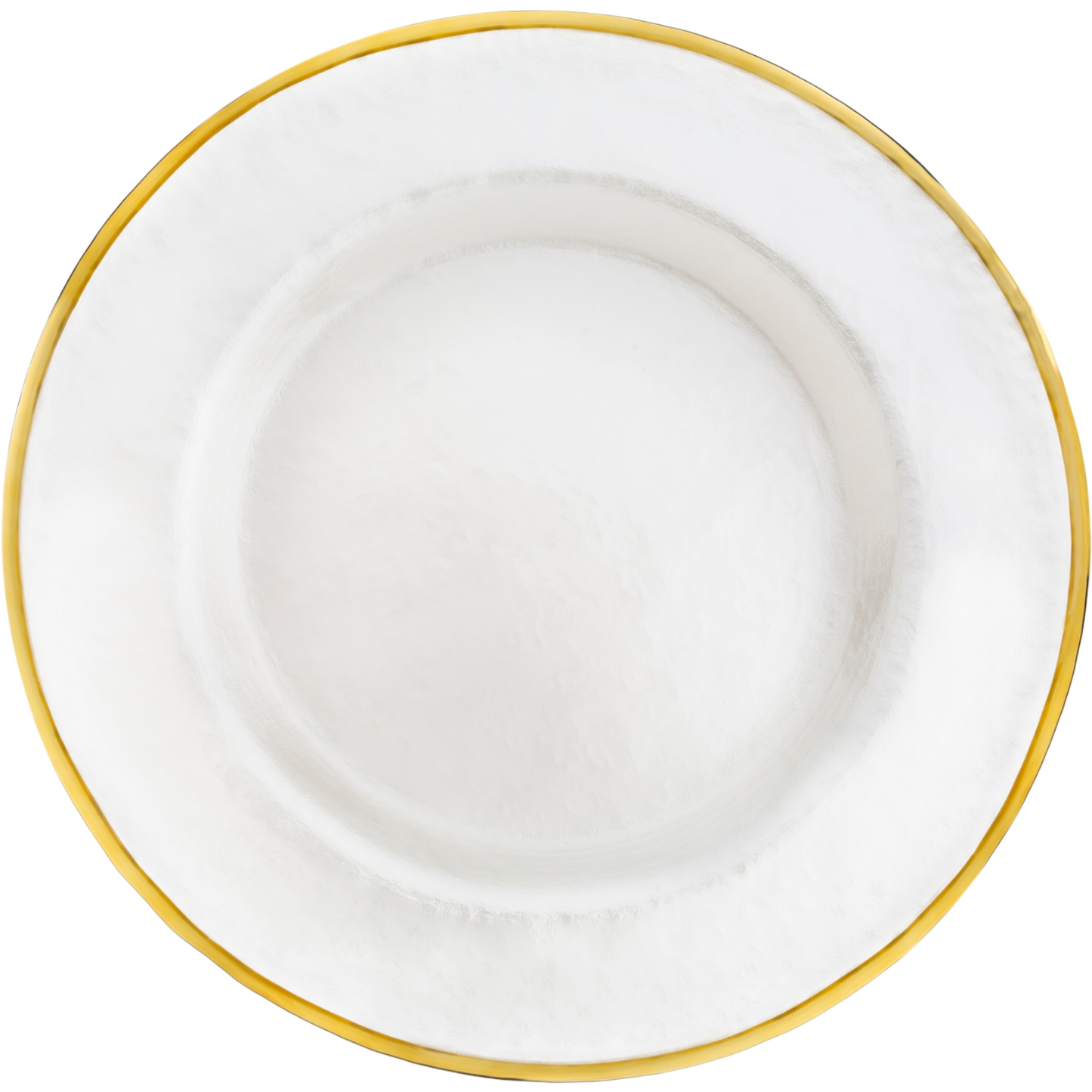 Caja 12 Piezas Plato De Vidrio Base Gala Blanco Perla