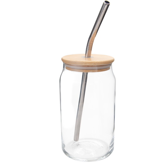Vaso de vidrio con tapa de bambú 5062/1
