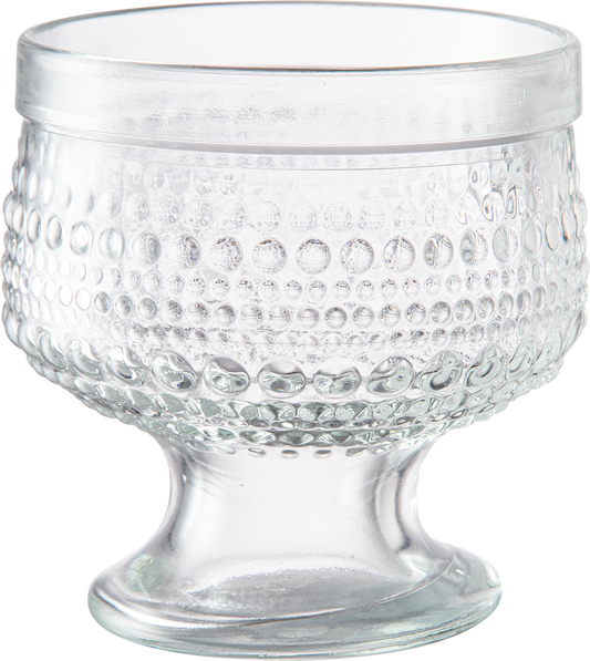 Set 6 Piezas Copa De Vidrio Labrado Puntos 315 Ml