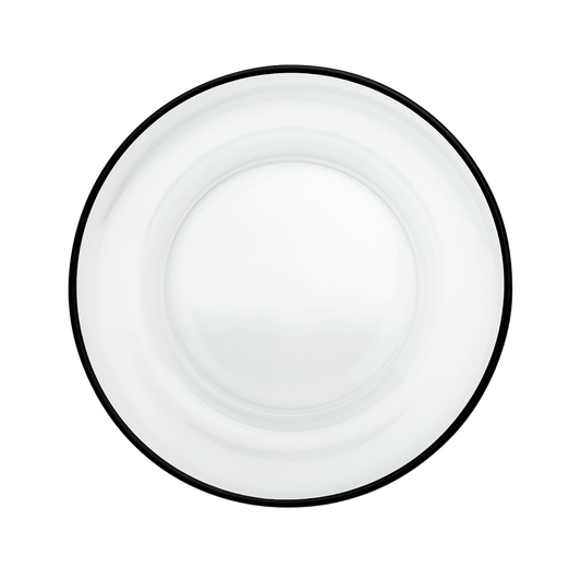 Set 6 Piezas Plato Trinche Aria Cristalino Filo Negro
