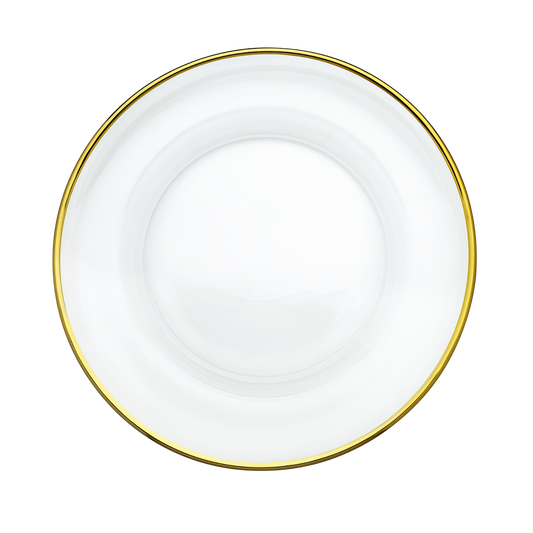 Caja 18 Plato Trinche Aria Cristalino Filo Oro