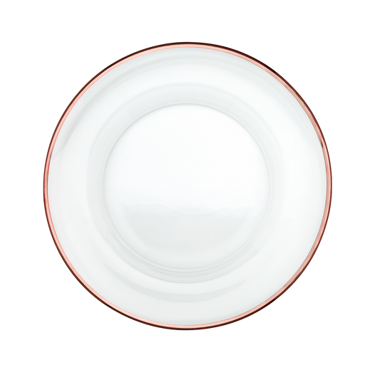 6 Plato Trinche Aria Cristalino Filo Rosa Gold