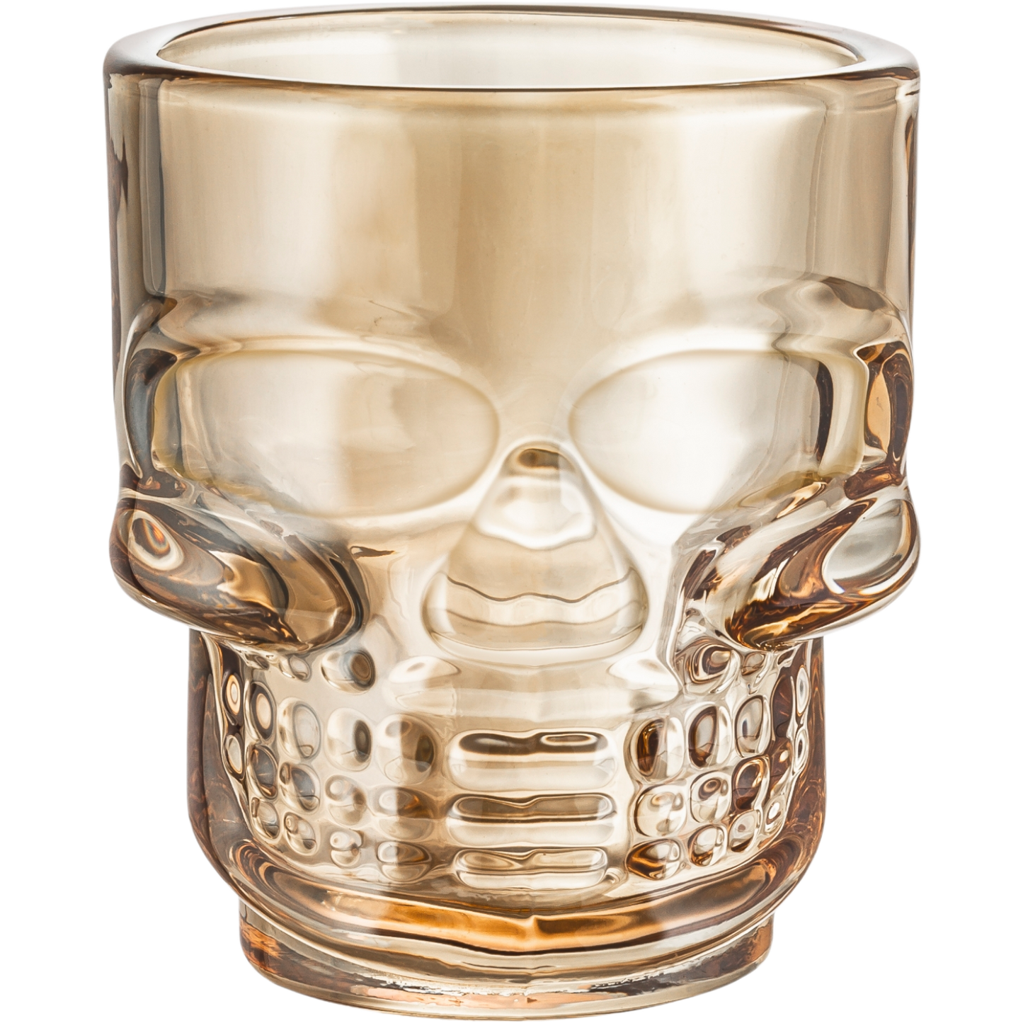 Set 6 Piezas Tequilero De Vidrio Calavera Ambar 45 Ml
