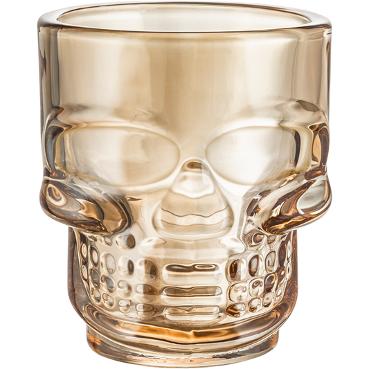 Set 6 Piezas Tequilero De Vidrio Calavera Ambar 45 Ml