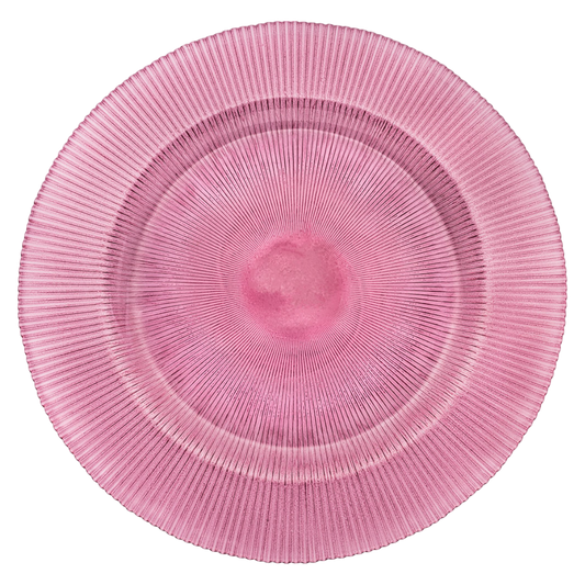 Caja 12 Piezas Plato De Vidrio Base Venecia Purpura