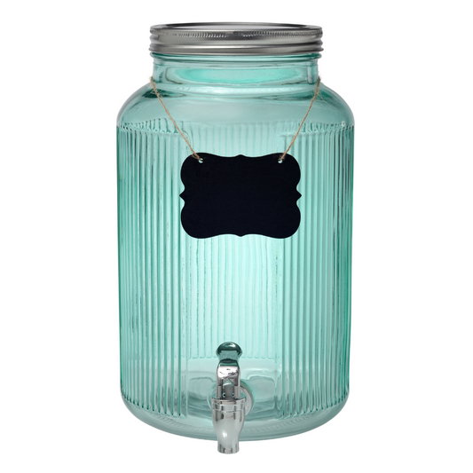 Dispensador Acanalado Vintage Verde 5.5 L c/Etiqueta