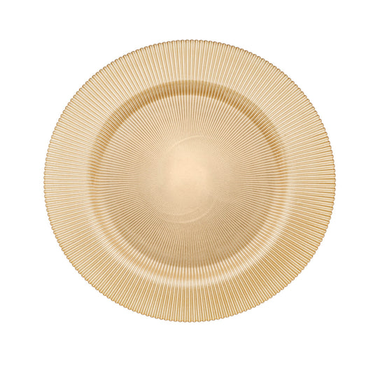 Set 6 Bajo Plato Base Venecia Redondo Vidrio Color €�mbar
