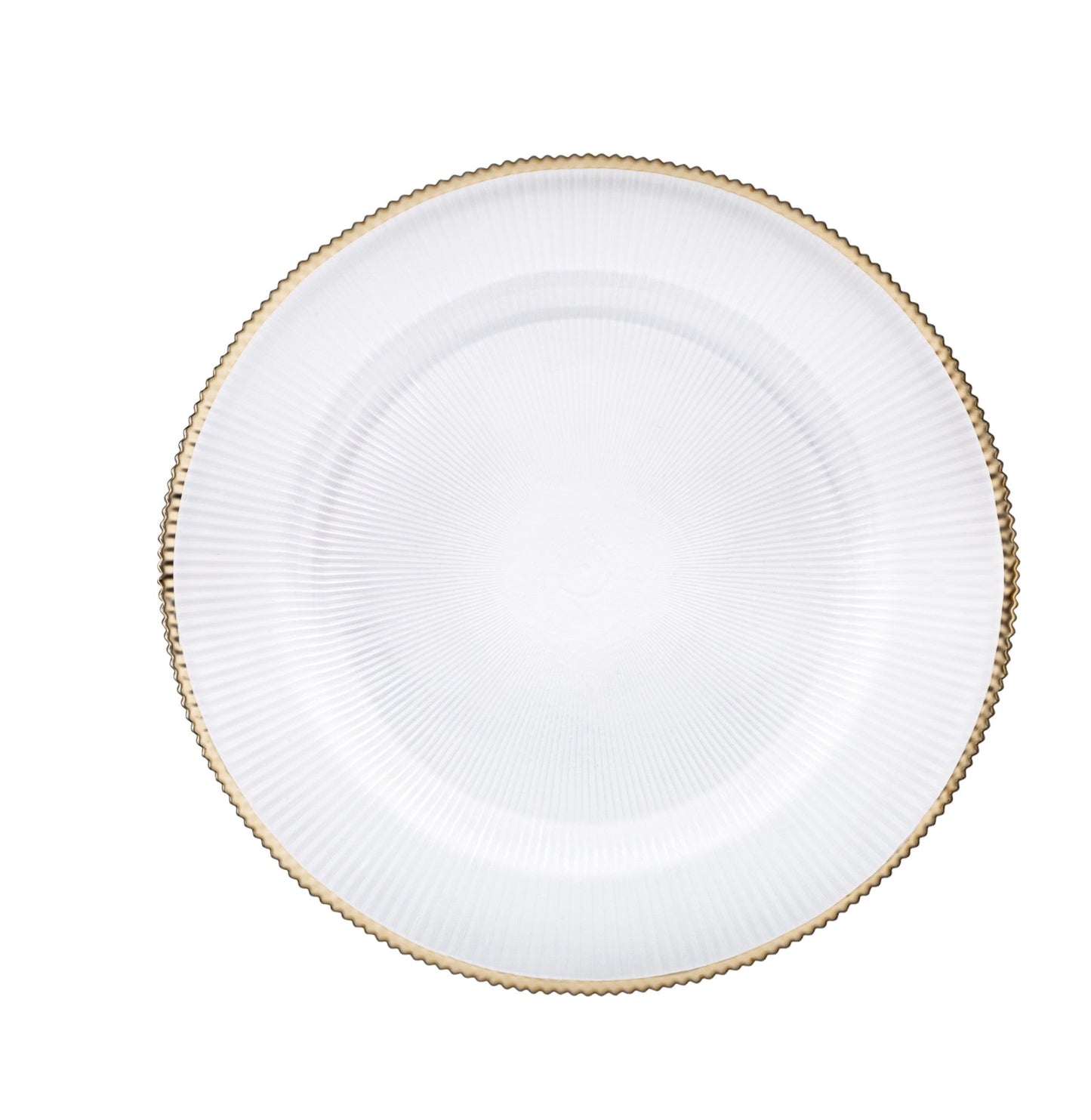 Set 6 Bajo Plato Base Venecia Redondo Vidrio Color Blanco