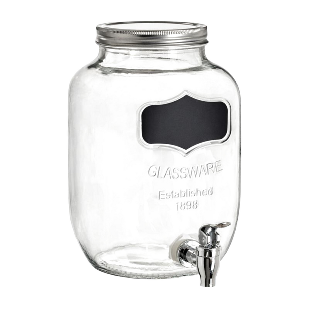 Dispensador De Bebidas Vitrolero Vidrio De 4 L C/ Etiqueta Transparente