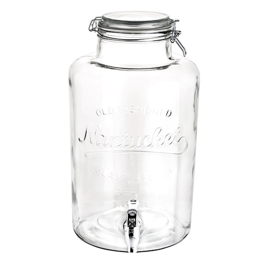 Dispensador Vitrolero De Vidrio Labrado Con Tapa De Clip 8l