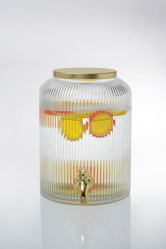 Dispensador de Agua Vidrio Venecia Herrajes Dorados 5L