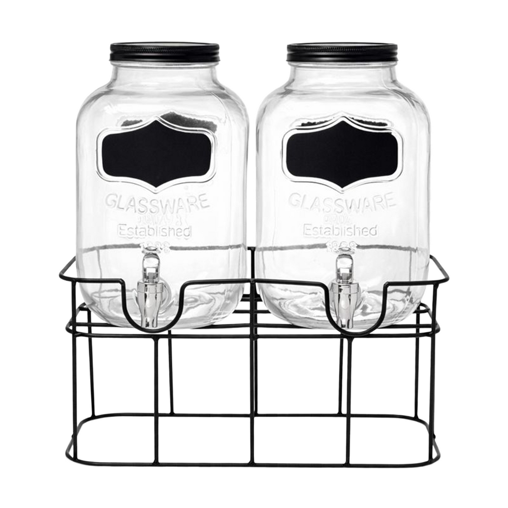Dispensador De Agua De Vidrio 5 Litros 2 Piezas