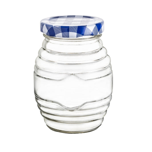 Set 6 Frascos Organizador Especieros Vidrio 190 Ml C/ Tapa Color Azul