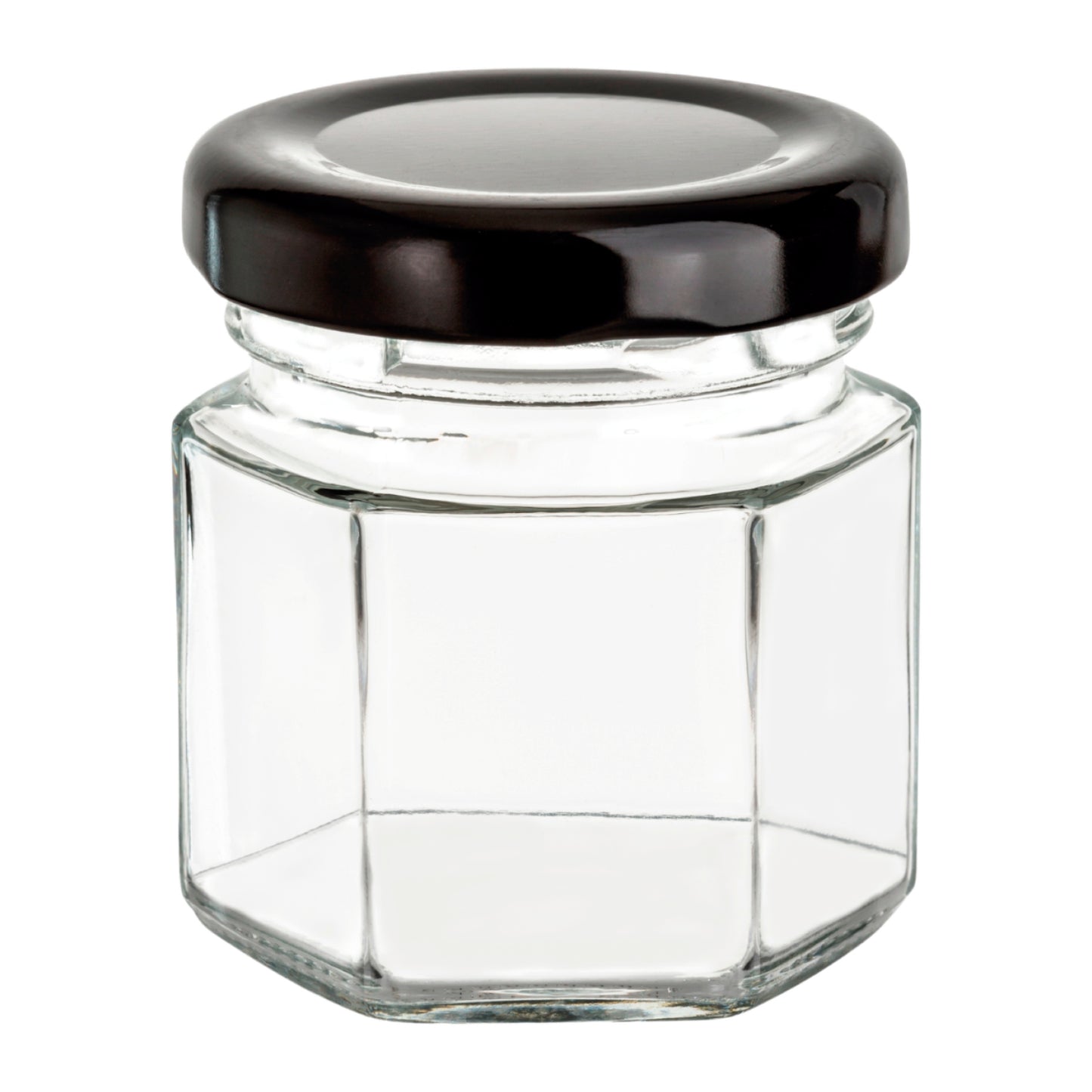 Frasco de Vidrio Hexagonal con Tapa  45 ml